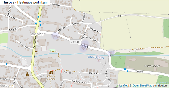 Husova - mapa podnikání