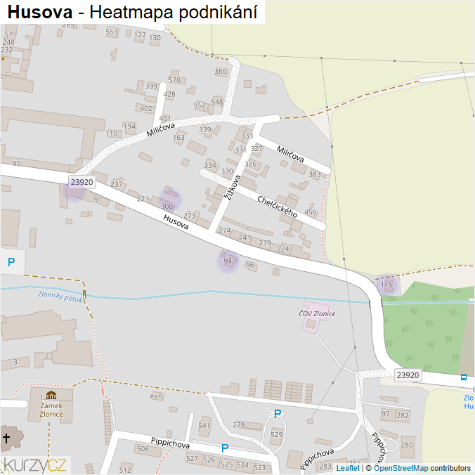 Mapa Husova - Firmy v ulici.