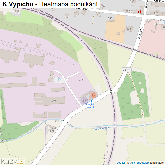 Mapa K Vypichu - Firmy v ulici.