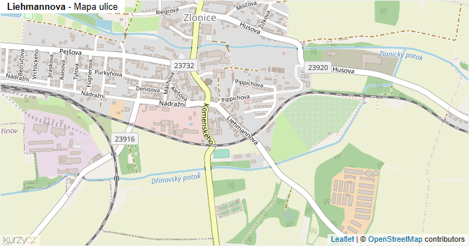 Liehmannova - mapa ulice