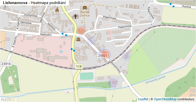 Liehmannova - mapa podnikání