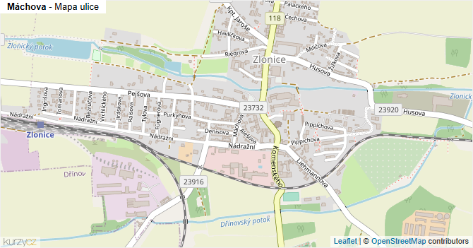 Máchova - mapa ulice