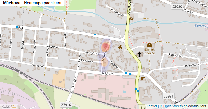 Máchova - mapa podnikání