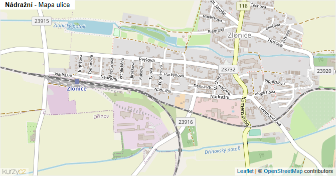Nádražní - mapa ulice