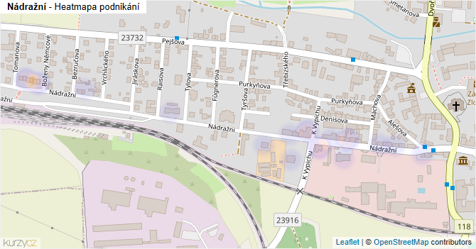 Nádražní - mapa podnikání