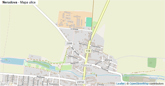 Nerudova - mapa ulice