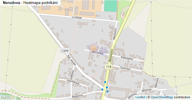 Nerudova - mapa podnikání