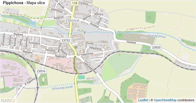 Pippichova - mapa ulice