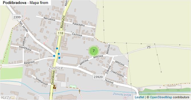 Poděbradova - mapa firem