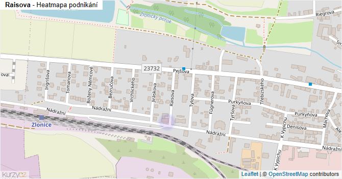 Raisova - mapa podnikání