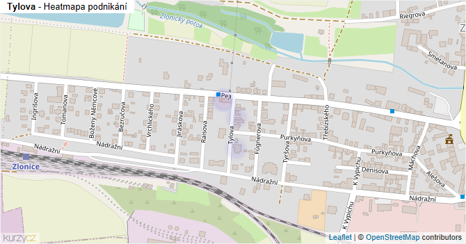 Tylova - mapa podnikání