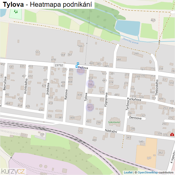 Mapa Tylova - Firmy v ulici.
