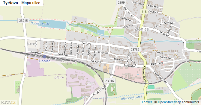 Tyršova - mapa ulice