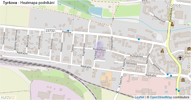 Tyršova - mapa podnikání