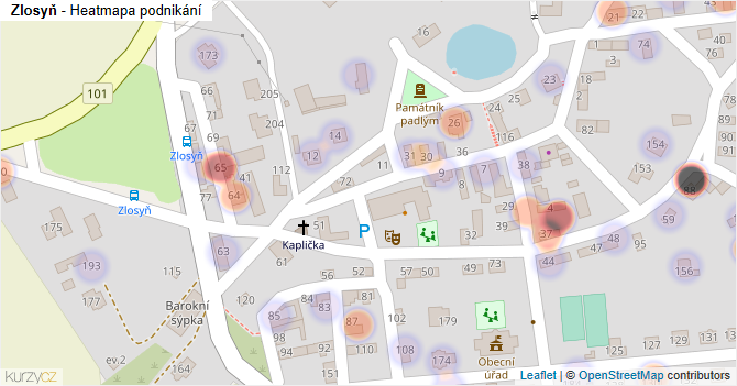 Zlosyň - mapa podnikání