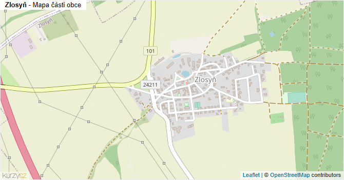 Zlosyň - mapa části obce