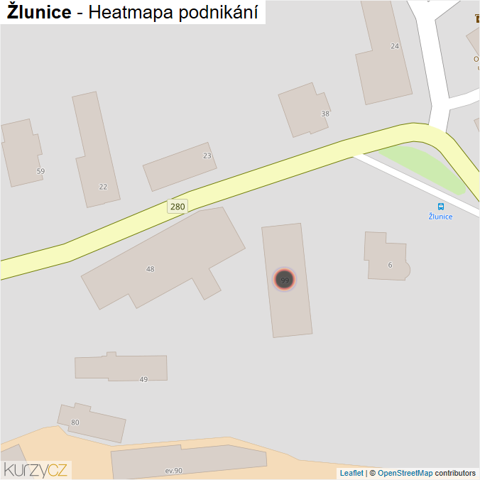 Mapa Žlunice - Firmy v obci.
