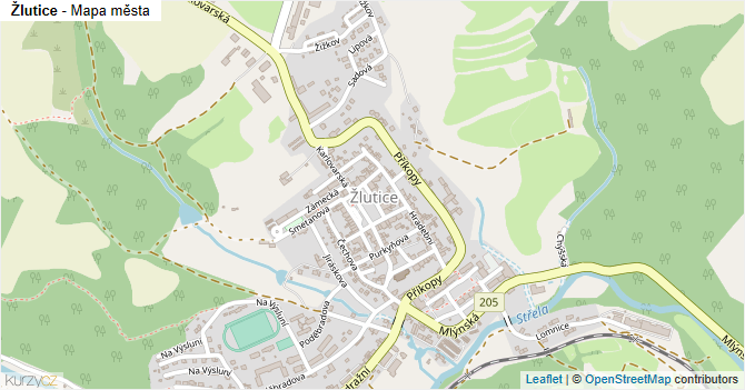 Žlutice - mapa města