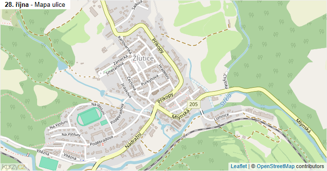 28. října - mapa ulice