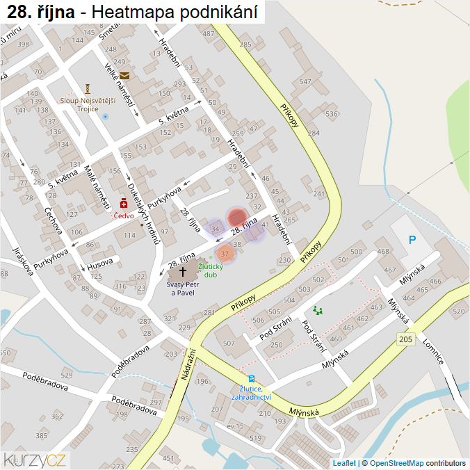 Mapa 28. října - Firmy v ulici.