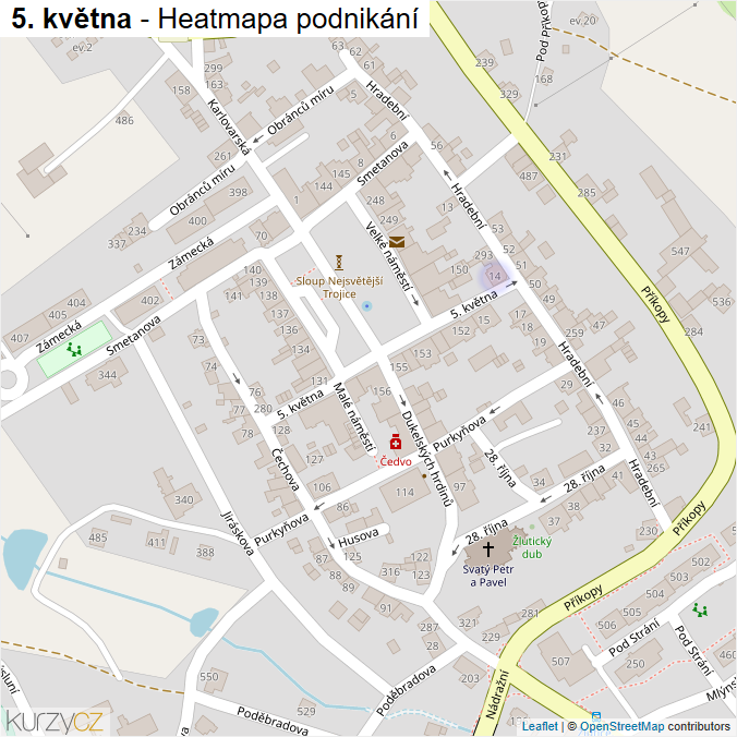 Mapa 5. května - Firmy v ulici.
