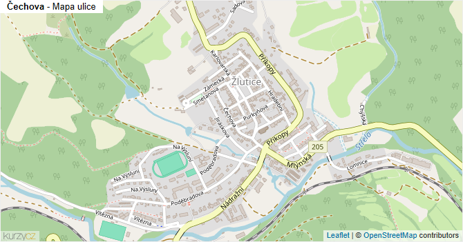 Čechova - mapa ulice