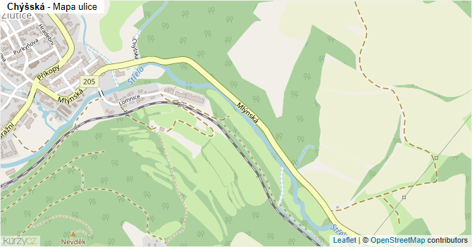 Chýšská - mapa ulice