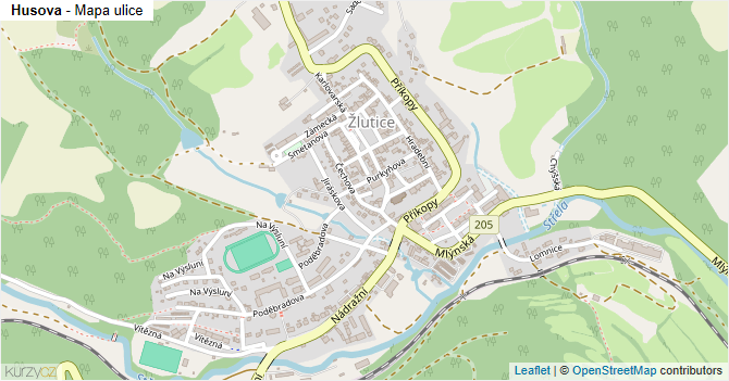 Husova - mapa ulice