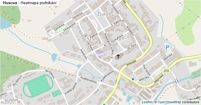 Husova - mapa podnikání