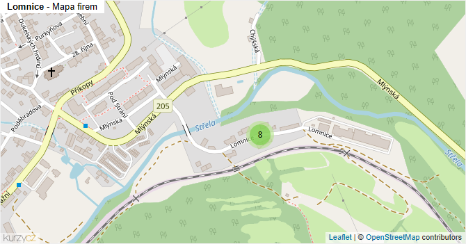Lomnice - mapa firem