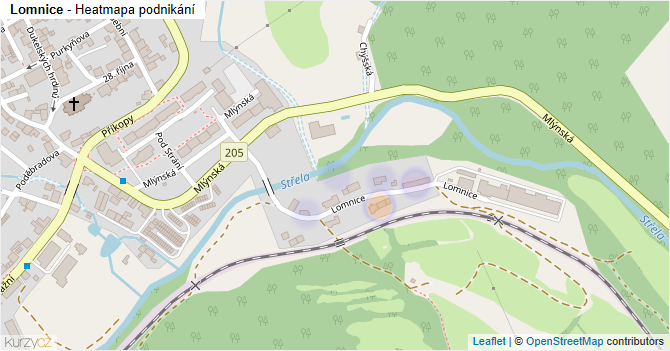 Lomnice - mapa podnikání