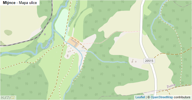 Mlýnce - mapa ulice