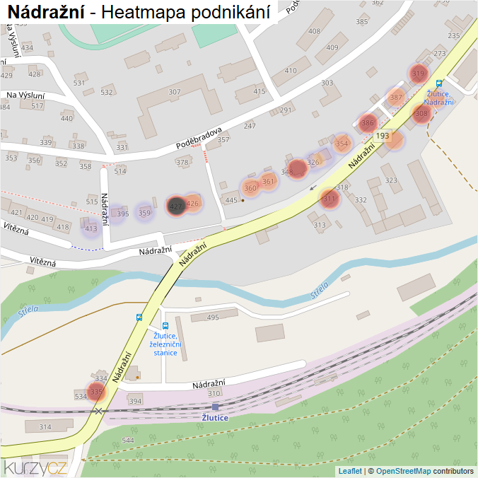 Mapa Nádražní - Firmy v ulici.