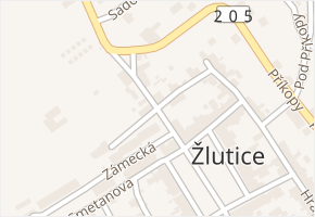 Obránců míru v obci Žlutice - mapa ulice