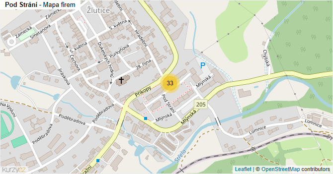 Pod Strání - mapa firem