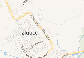 Příkopy v obci Žlutice - mapa ulice