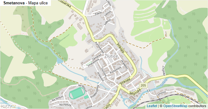 Smetanova - mapa ulice
