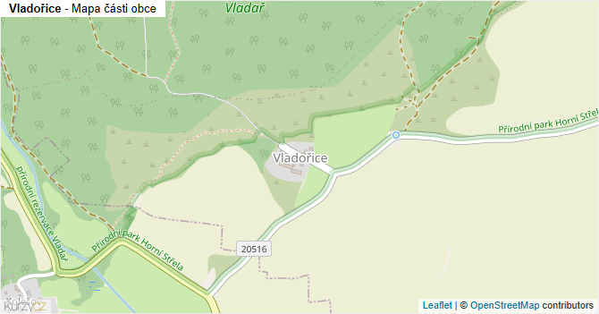 Vladořice - mapa části obce