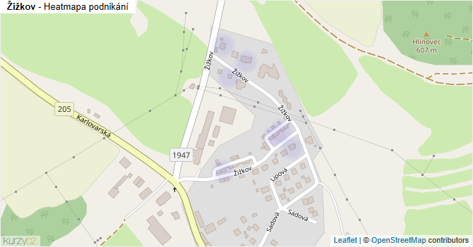 Žižkov - mapa podnikání