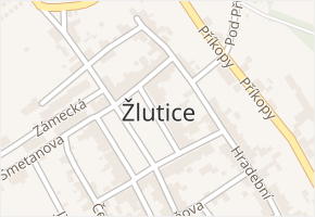 Žlutice v obci Žlutice - mapa části obce