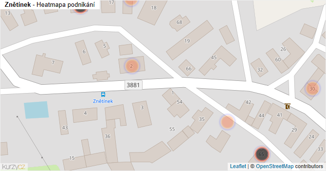 Znětínek - mapa podnikání