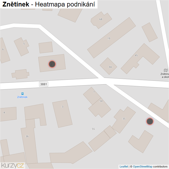 Mapa Znětínek - Firmy v obci.