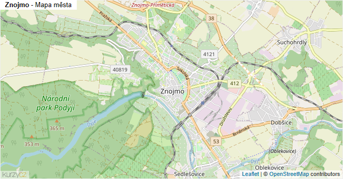 Znojmo - mapa města