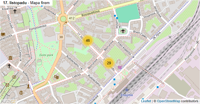 17. listopadu - mapa firem