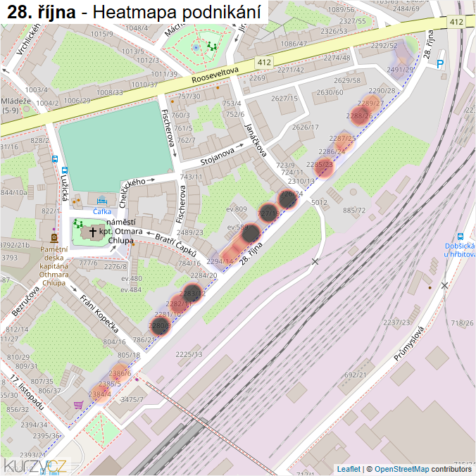 Mapa 28. října - Firmy v ulici.