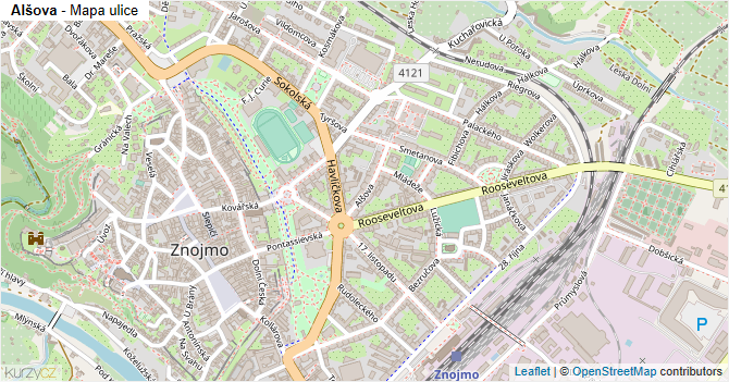 Alšova - mapa ulice