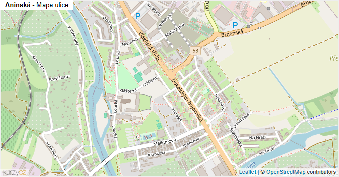 Aninská - mapa ulice
