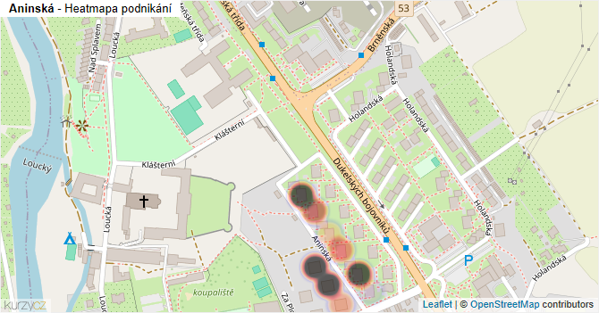 Aninská - mapa podnikání