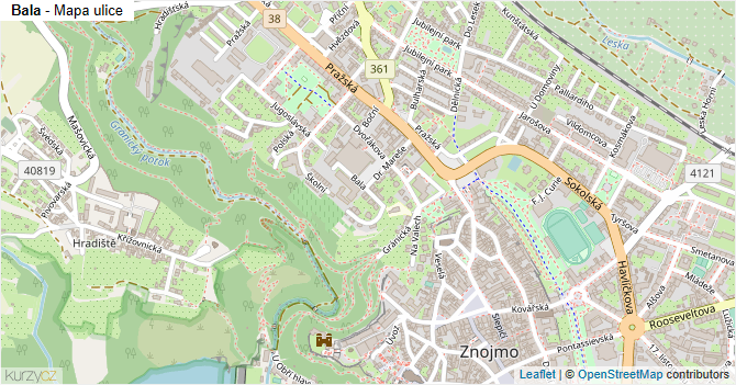 Bala - mapa ulice