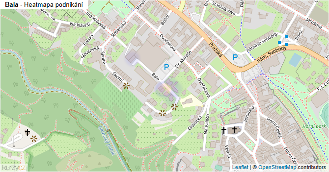 Bala - mapa podnikání
